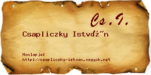 Csapliczky István névjegykártya