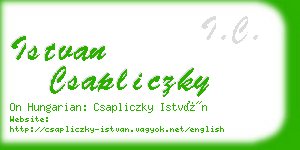 istvan csapliczky business card